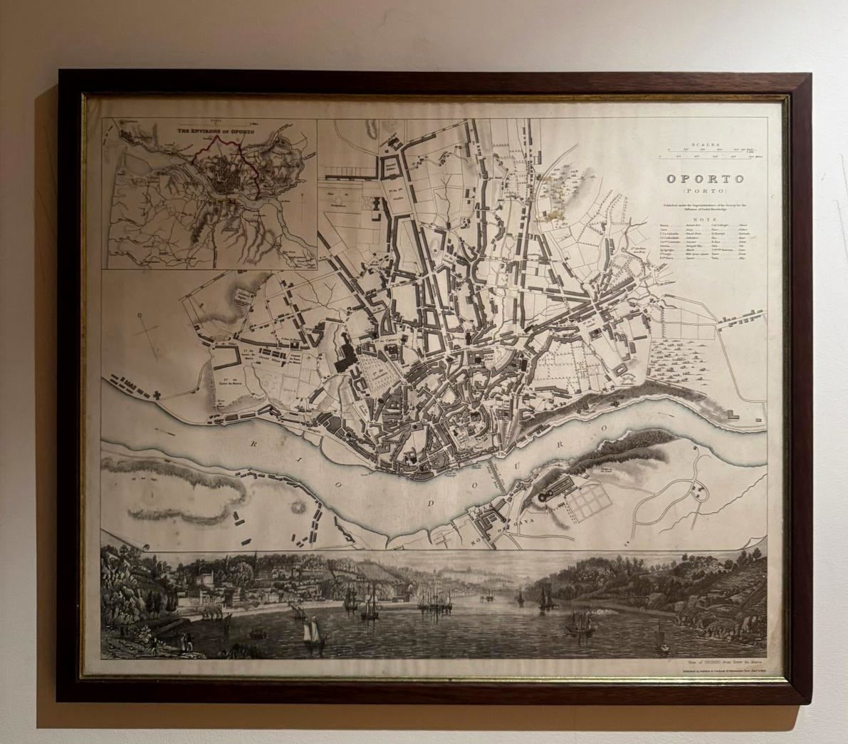 Mapa Histórico do Porto - Planta e Vista da Cidade (Gravura Antiga)