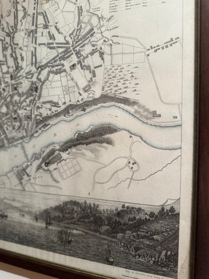 Mapa Histórico do Porto - Planta e Vista da Cidade (Gravura Antiga)