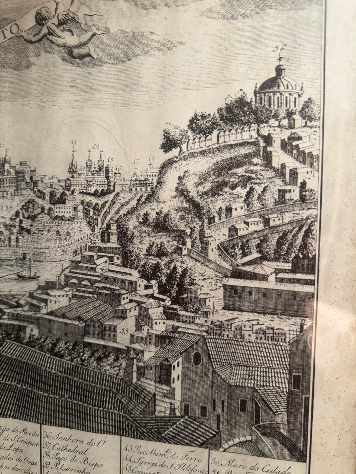 Mapa Histórico do Porto - Planta e Vista da Cidade (Gravura Antiga)