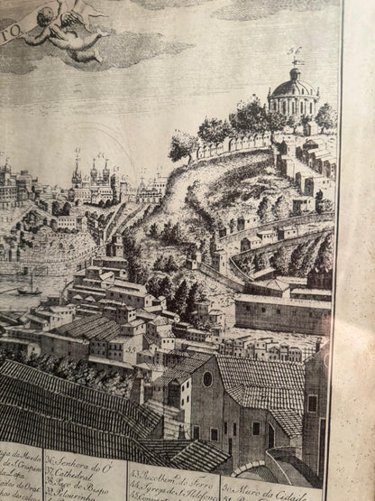 Mapa Histórico do Porto - Planta e Vista da Cidade (Gravura Antiga)