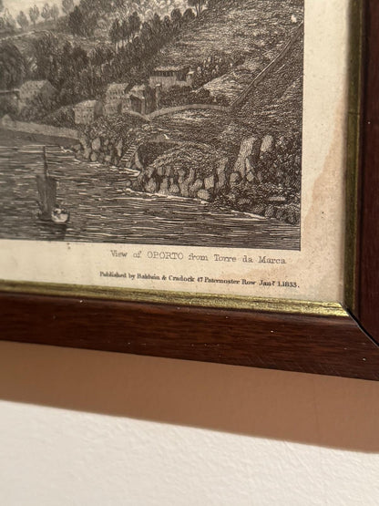 Mapa Histórico do Porto - Planta e Vista da Cidade (Gravura Antiga)