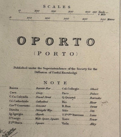 Mapa Histórico do Porto - Planta e Vista da Cidade (Gravura Antiga)