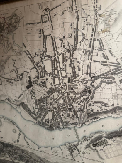 Mapa Histórico do Porto - Planta e Vista da Cidade (Gravura Antiga)
