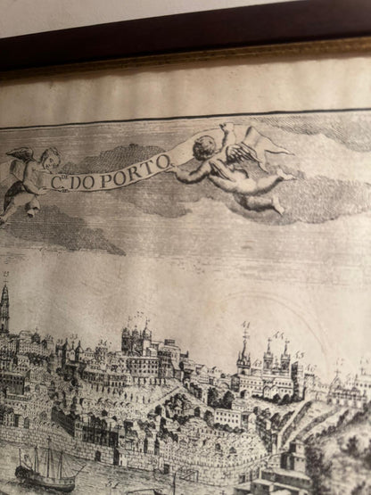 Mapa Histórico do Porto - Planta e Vista da Cidade (Gravura Antiga)