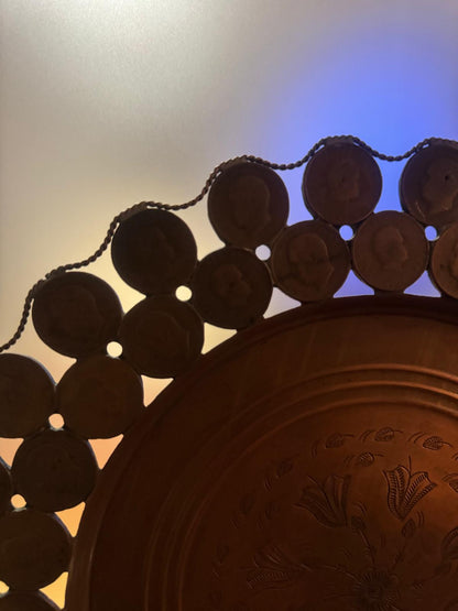 Bandeja Decorativa Cobre com Moedas 20 Réis - D. Carlos I e D. Luís I