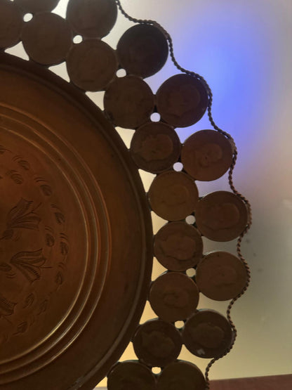 Bandeja Decorativa Cobre com Moedas 20 Réis - D. Carlos I e D. Luís I