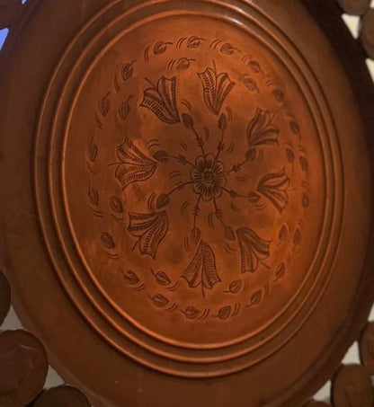 Bandeja Decorativa Cobre com Moedas 20 Réis - D. Carlos I e D. Luís I