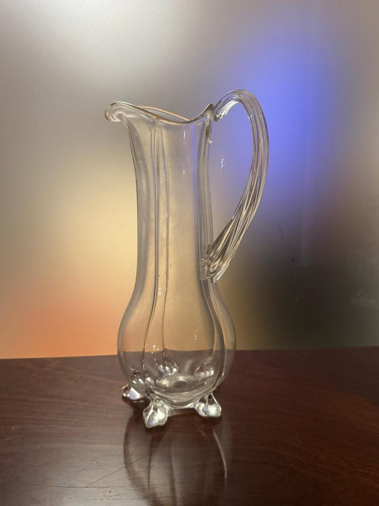 Jarra Trauliteira Vidro Transparente com Três Pés - Vintage Português