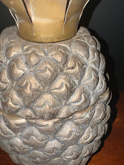 Balde de Gelo Ananás em Metal Prateado - Design Tropical Vintage