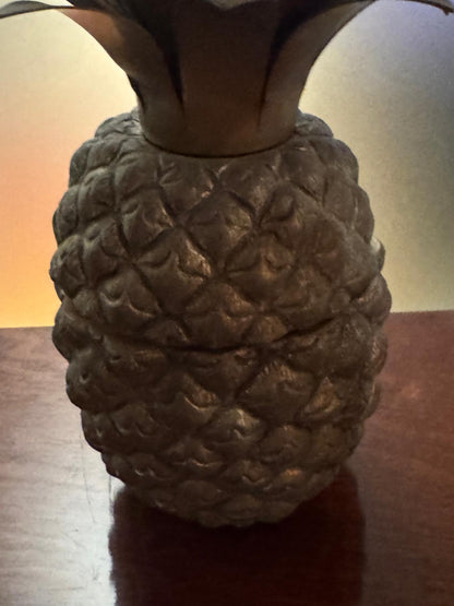 Balde de Gelo Ananás em Metal Prateado - Design Tropical Vintage