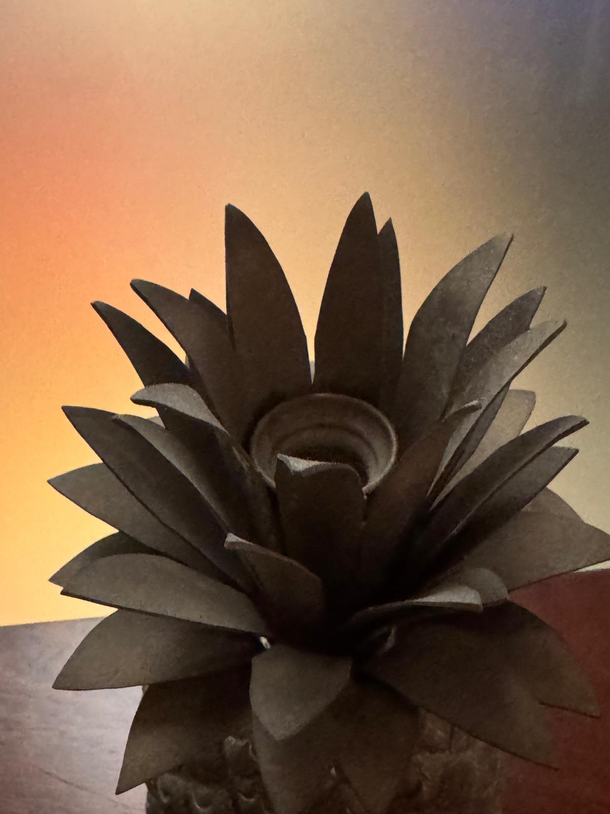 Balde de Gelo Ananás em Metal Prateado - Design Tropical Vintage