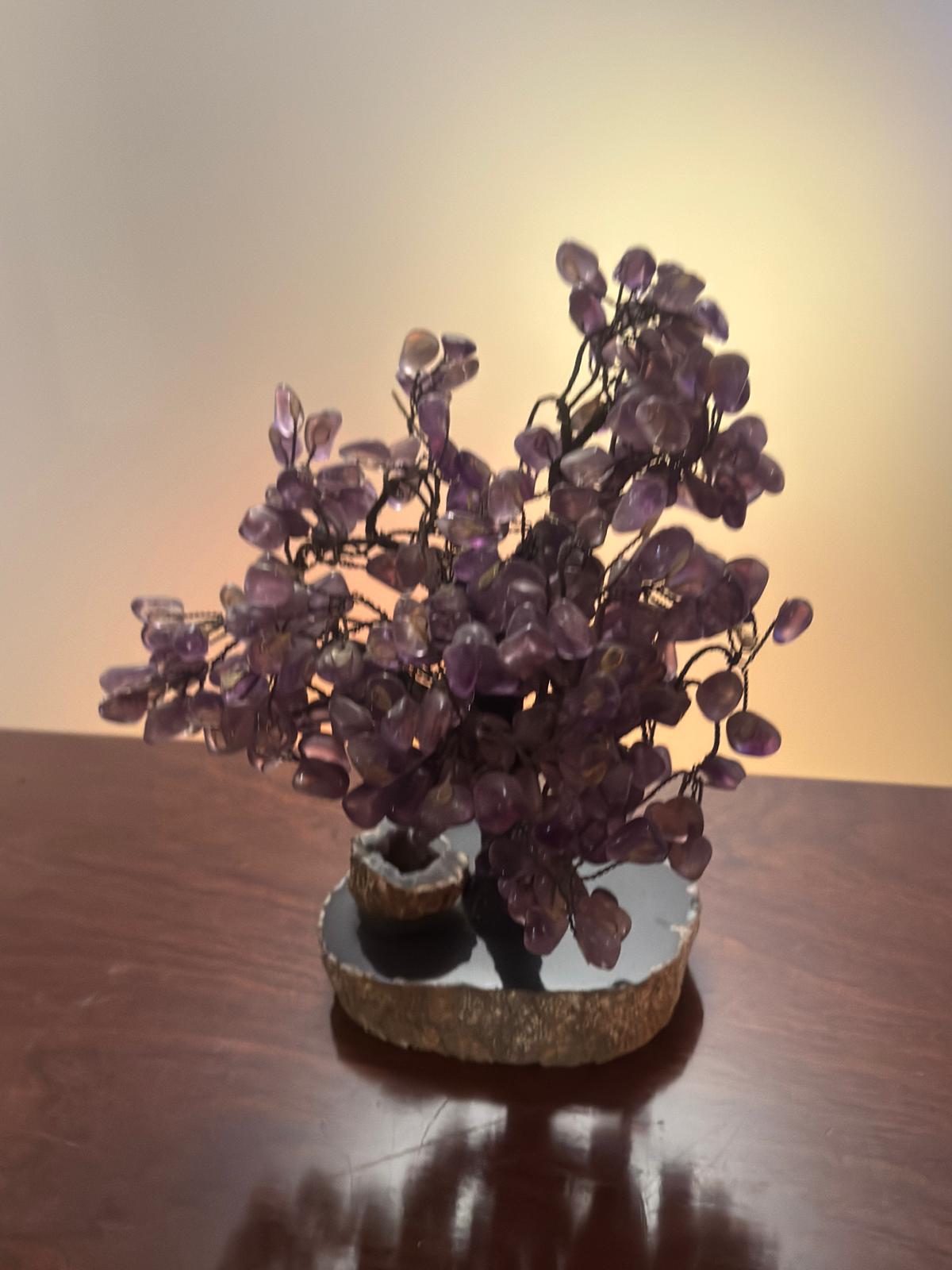 Árvore Decorativa Ametista Natural com Base em Geodo