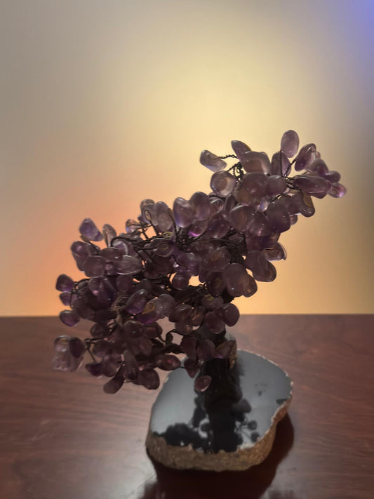 Árvore Decorativa Ametista Natural com Base em Geodo