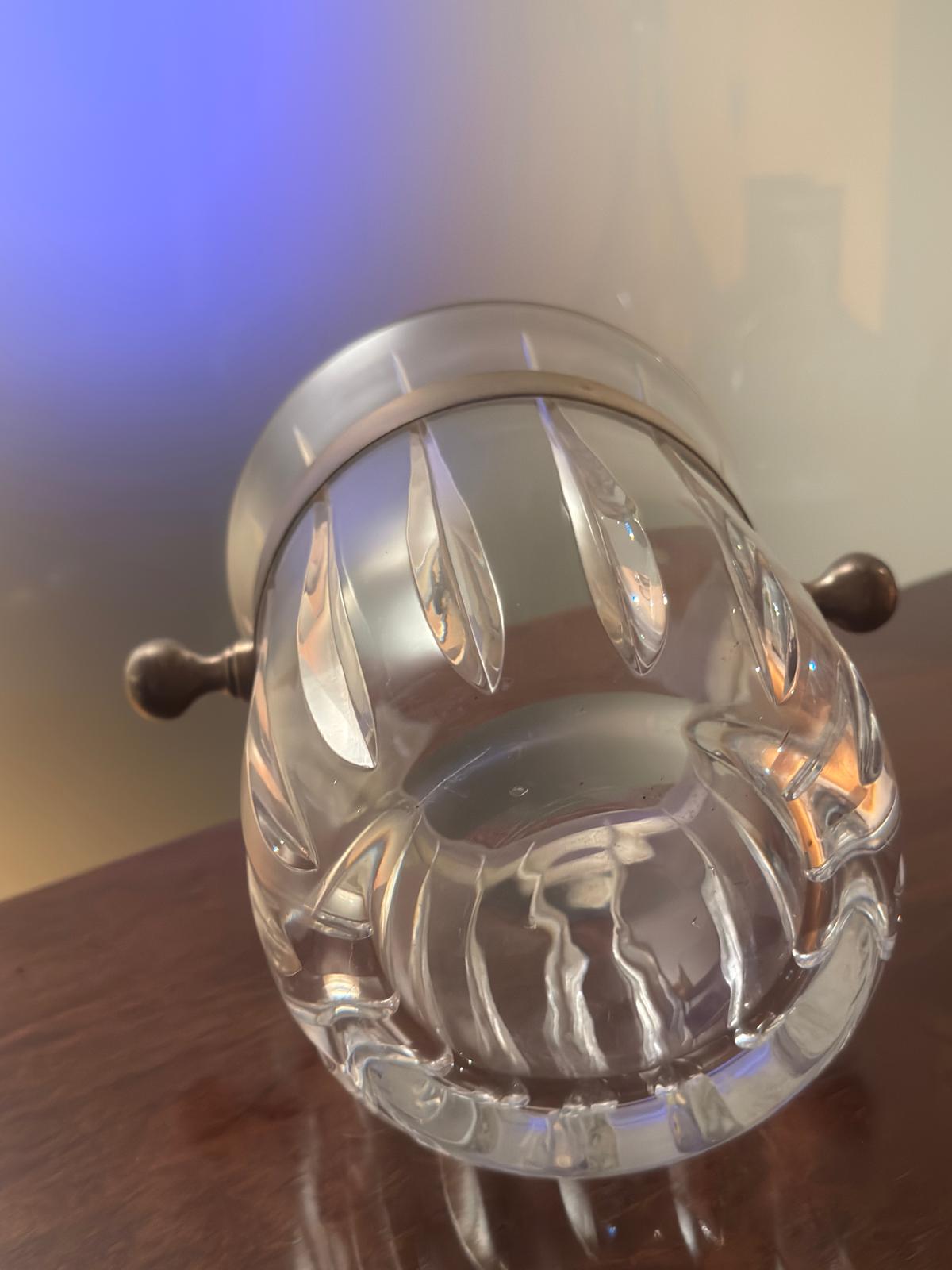 Balde de Gelo Baccarat em Cristal - Alça Prateada - Século XX