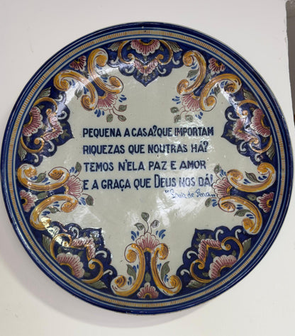 Prato Falante Fábrica do Cavaco - Faiança Portuguesa Século XX