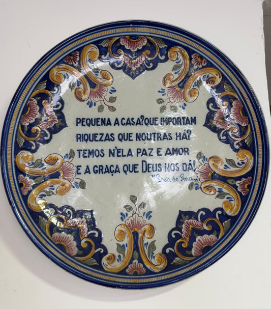 Prato Falante Fábrica do Cavaco - Faiança Portuguesa Século XX