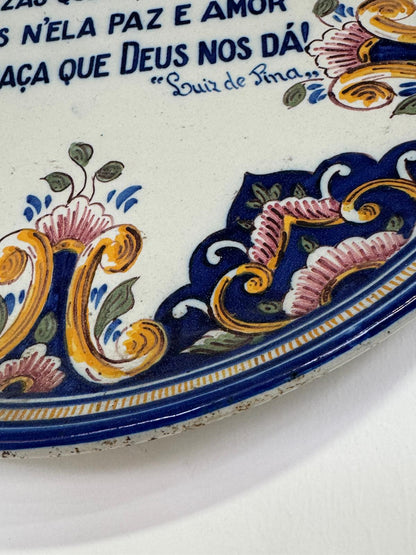 Prato Falante Fábrica do Cavaco - Faiança Portuguesa Século XX