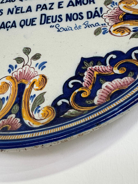 Prato Falante Fábrica do Cavaco - Faiança Portuguesa Século XX