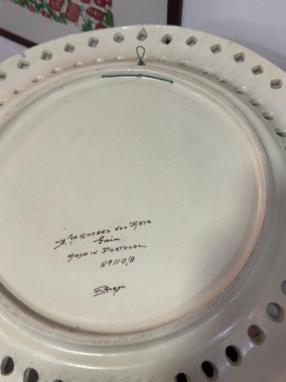 Prato Decorativo Faianças Soares dos Reis - F. Braga Gaia Nº 110/8