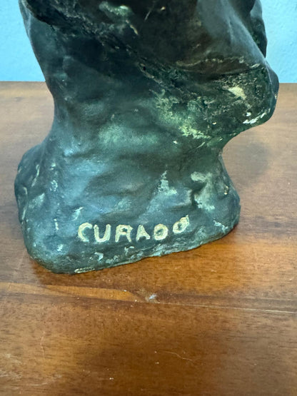 Busto em Gesso Assinado Curado - Escultura Antiga