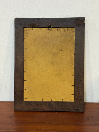 Gravura Antiga Virgen de la Silla – Moldura Madeira com Aplicações Douradas