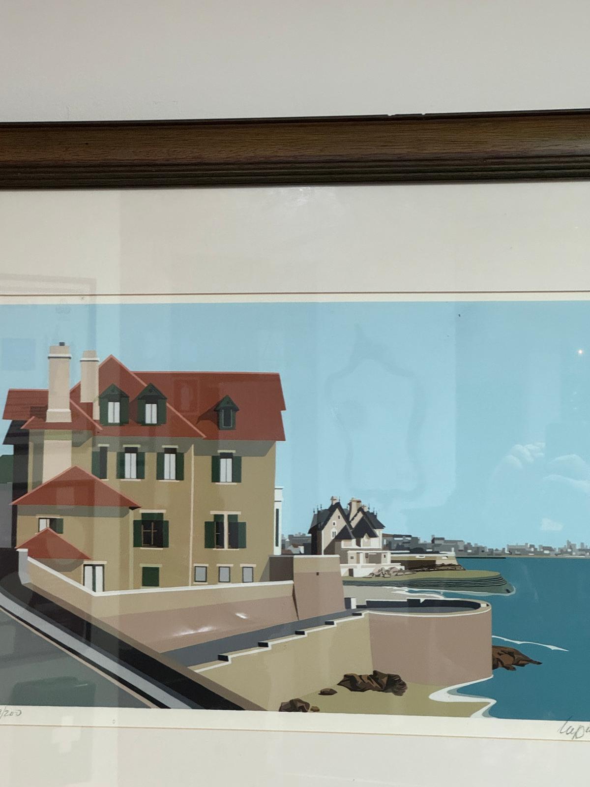 Serigrafia "Baía de Cascais" - Lupi Manso (1921-2000) Emoldurada