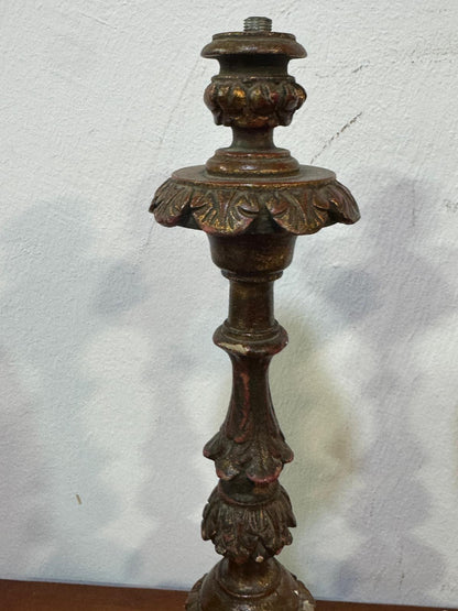 Par de Castiçais de Altar em Talha Dourada - Séc. XVIII/XIX