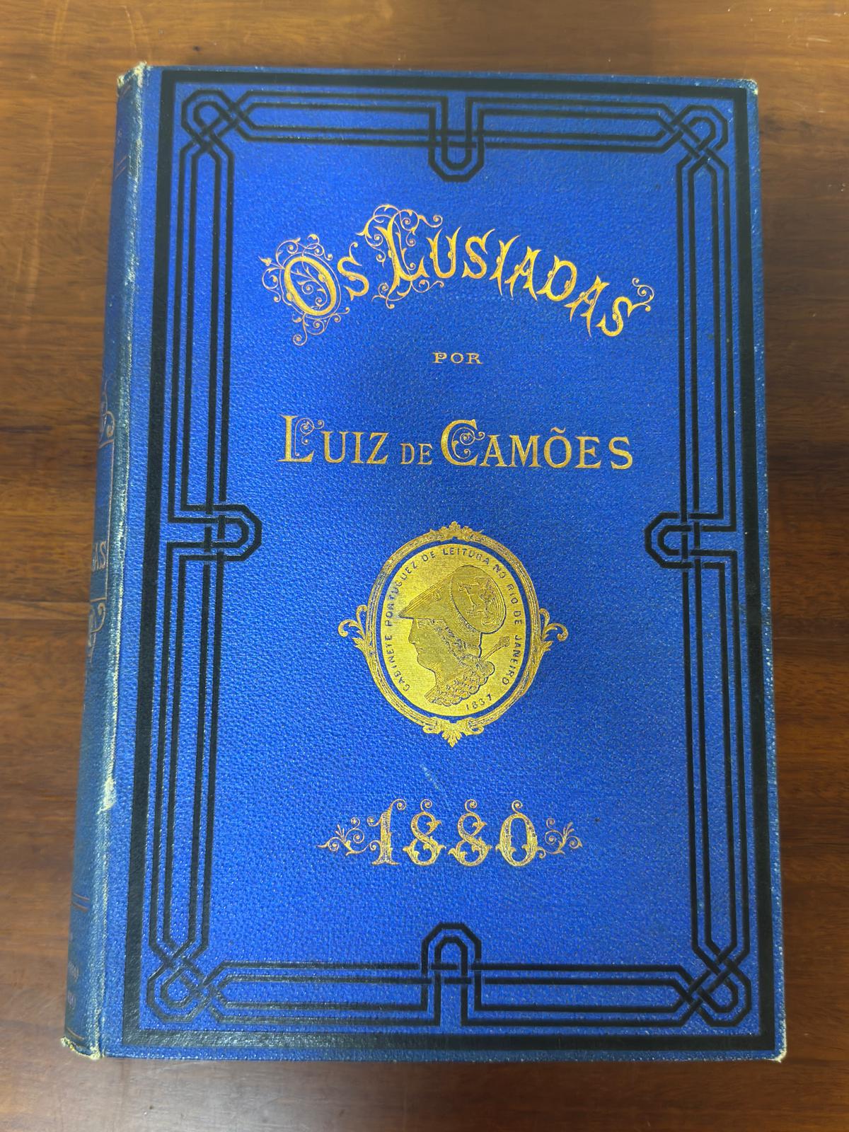 "Os Lusíadas" Luiz de Camões - Edição Rara 1880 | Encadernação Percalina Azul
