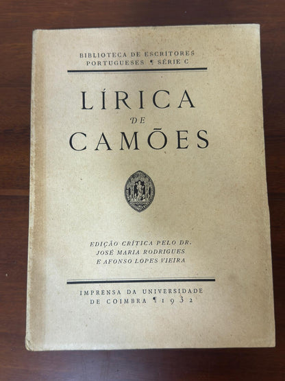 "Lírica de Camões" - Edição Crítica 1932 | Imprensa Universidade Coimbra