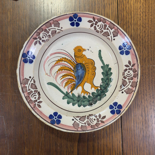 Prato Tradicional Português com Galo de Barcelos - Cerâmica Antiga