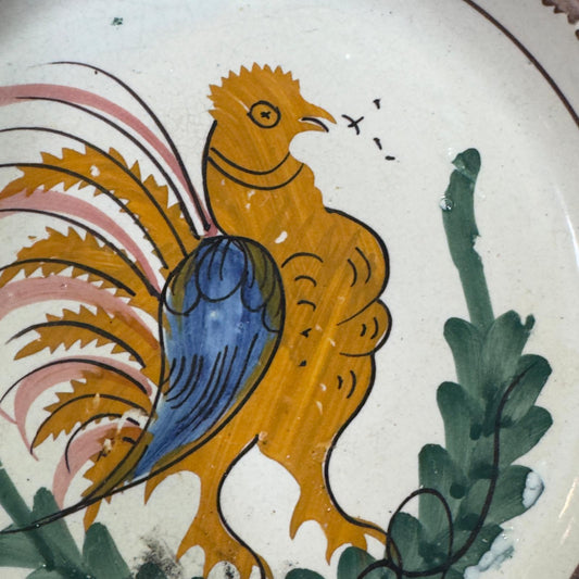 Prato Tradicional Português com Galo de Barcelos - Cerâmica Antiga
