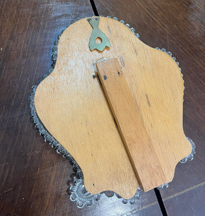 Pequeno Espelho Veneziano Antigo de Toucador / Mesa em Vidro de Murano com Ouro