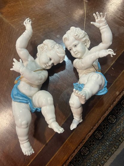 Anjo / Querubim de Parede em Porcelana Algora Pintado à Mão