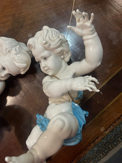 Anjo / Querubim de Parede em Porcelana Algora Pintado à Mão