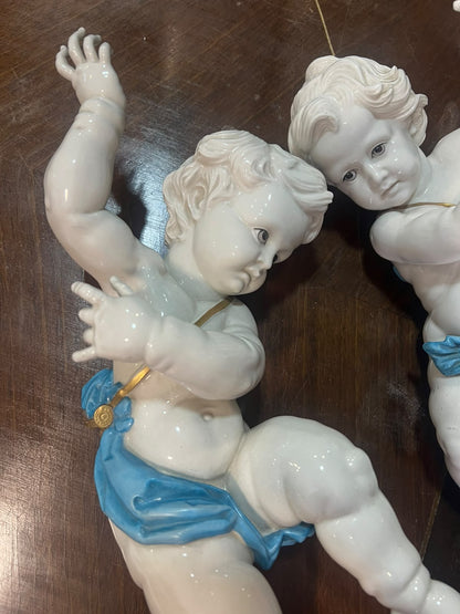 Anjo / Querubim de Parede em Porcelana Algora Pintado à Mão