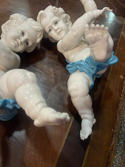Anjo / Querubim de Parede em Porcelana Algora Pintado à Mão