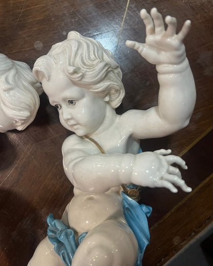 Anjo / Querubim de Parede em Porcelana Algora Pintado à Mão