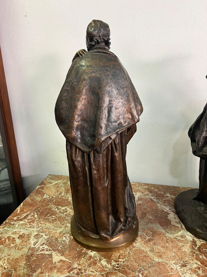Escultura em Bronze Assinada «Maternidade / Caridade» — António Teixeira Lopes