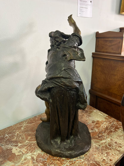 Escultura Mestra em Bronze "A Dor" com Assinatura de António Teixeira Lopes
