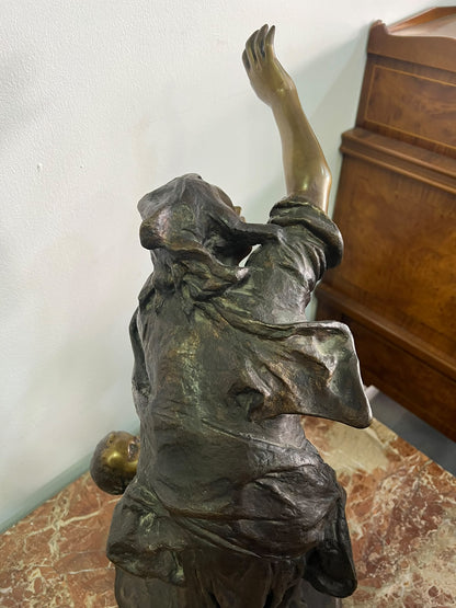 Escultura Mestra em Bronze "A Dor" com Assinatura de António Teixeira Lopes