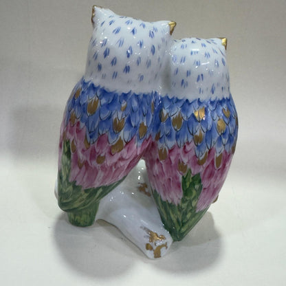 Par de Corujas Decorativas Vista Alegre em Porcelana Pintada à Mão