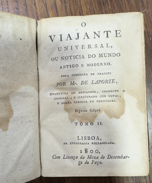 Collection of Antique Portuguese Books from the 18th Century - The Universal Traveler (1800) and Works of Doctor Francisco de Sá de Miranda (1784)