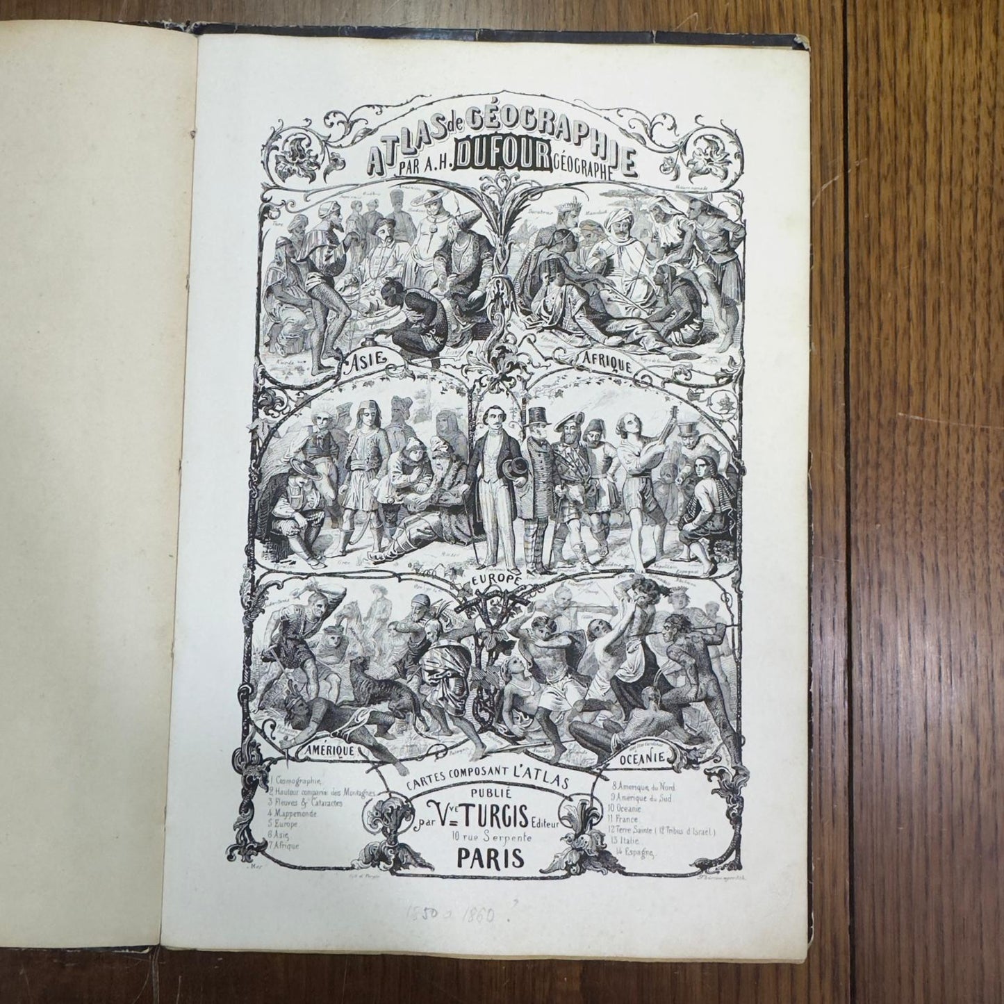 Atlas de Géographie AH Dufour - Publisher Veuve Turgis Paris - Old French Geographical Atlas 19th Century