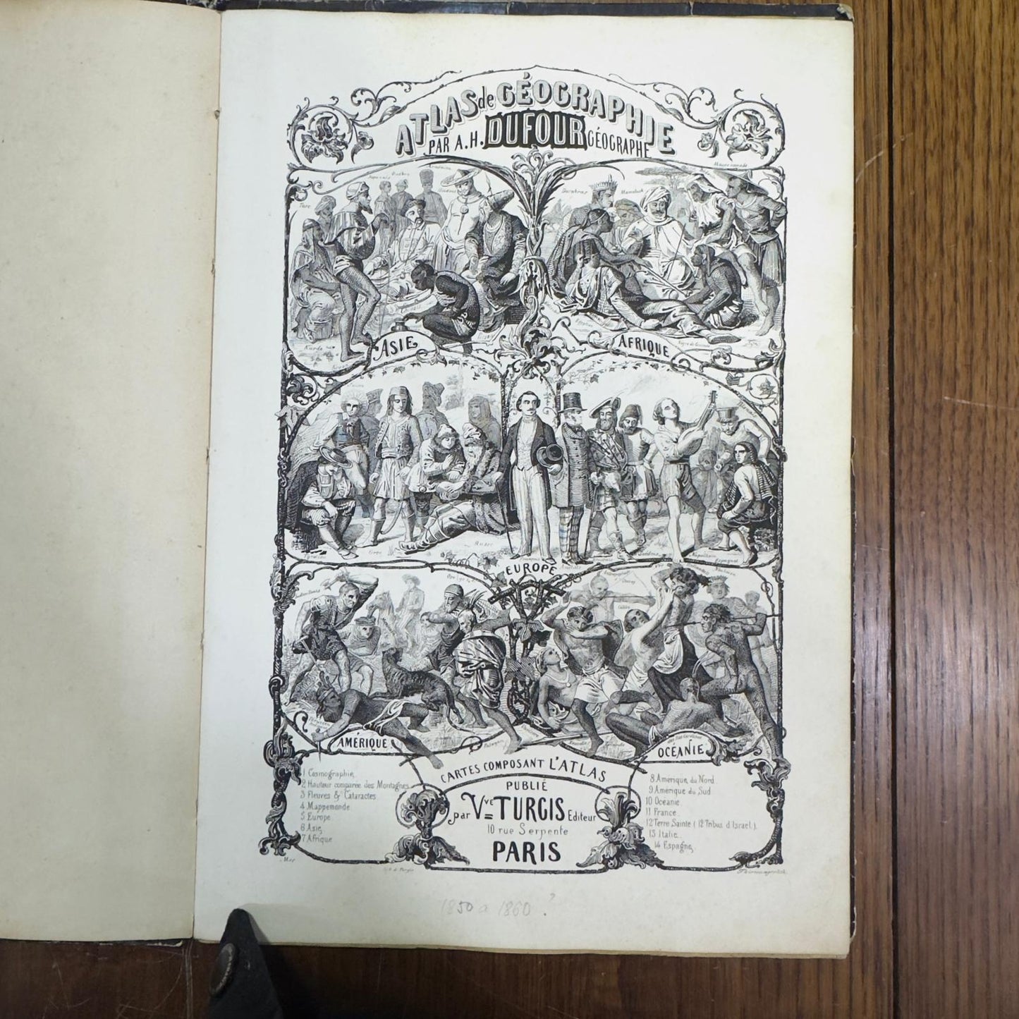 Atlas de Géographie AH Dufour - Publisher Veuve Turgis Paris - Old French Geographical Atlas 19th Century