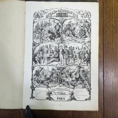 Atlas de Géographie AH Dufour - Publisher Veuve Turgis Paris - Old French Geographical Atlas 19th Century