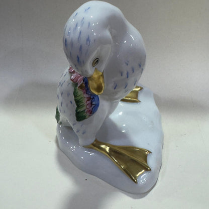 Pato Decorativo Vista Alegre em Porcelana Pintada à Mão