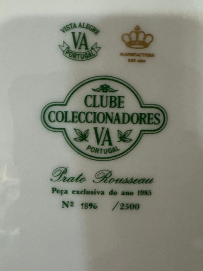Prato Vista Alegre Clube Coleccionadores - Prato Rousseau 1985 (Nº 1896/2500)