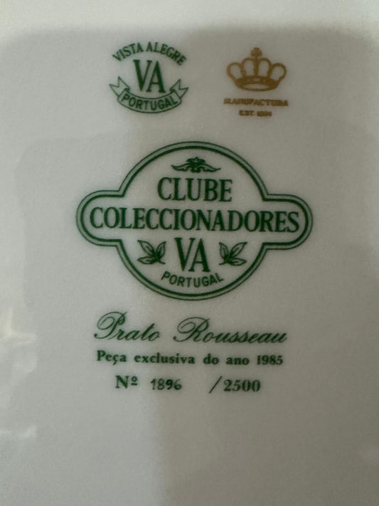 Prato Vista Alegre Clube Coleccionadores - Prato Rousseau 1985 (Nº 1896/2500)