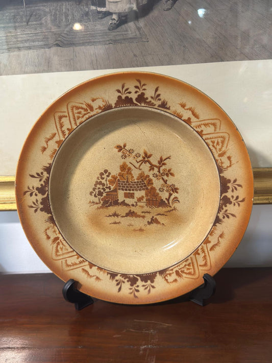 Prato Vintage Porcelana Decorativa com Motivos Campestres