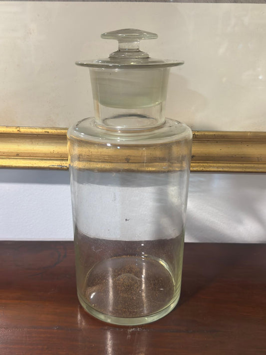 Frasco Antigo em Vidro com Tampa